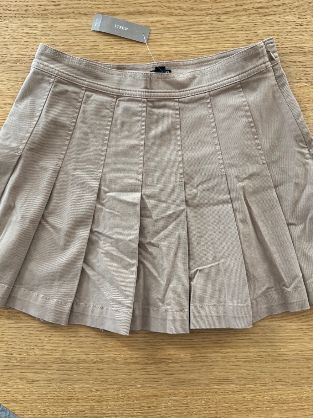 New J.CREW Pleated Mini Skirt in Chino Size 6